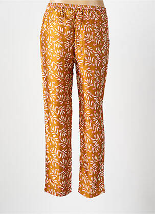 Pantalon droit taille à pinces taille normale jaune BELLA JONES femme