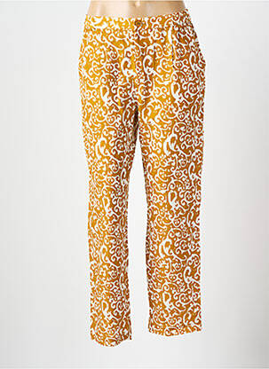Pantalon droit tissage popeline taille haute jaune BELLA JONES femme