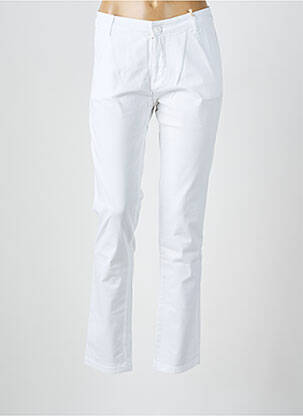 Pantalon chino fermeture zippée sous rabat boutonné taille normale blanc HARTFORD femme