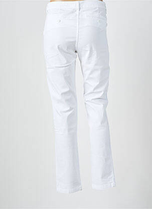 Pantalon chino fermeture zippée sous rabat boutonné taille normale blanc HARTFORD femme