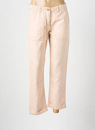 Pantalon droit tissage crêpe taille normale rose HARTFORD femme