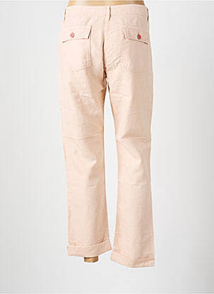 Pantalon droit tissage crêpe taille normale rose HARTFORD femme