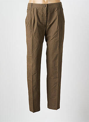 Pantalon chino tissage popeline taille normale marron HARTFORD femme
