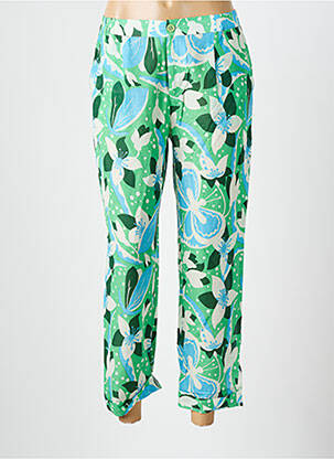 Pantalon 7/8 tissage popeline vert BELLA JONES femme