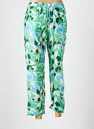 Pantalon 7/8 tissage popeline vert BELLA JONES femme