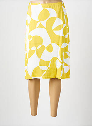 Jupe mi-longue coupe droite jaune BELLEROSE femme