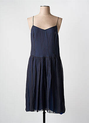 Robe mi-longue col v fines bretelles bleu BELLEROSE femme