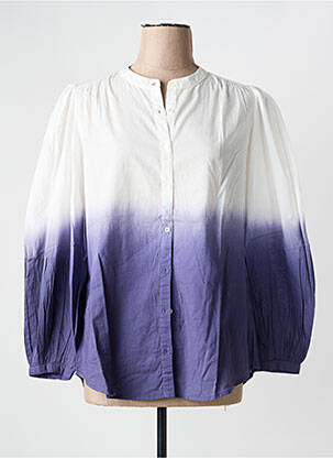 Chemisier tissage popeline manches longues violet HARTFORD femme
