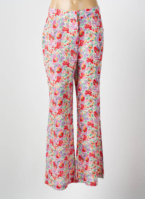 Pantalon flare fermeture zippée sous rabat avec crochet rouge BA&SH femme