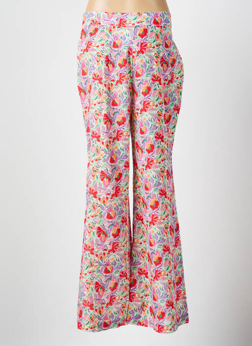 Pantalon flare fermeture zippée sous rabat avec crochet rouge BA&SH femme