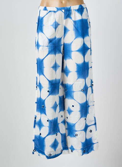 Pantalon large tissage popeline bleu V.DE.VINSTER femme