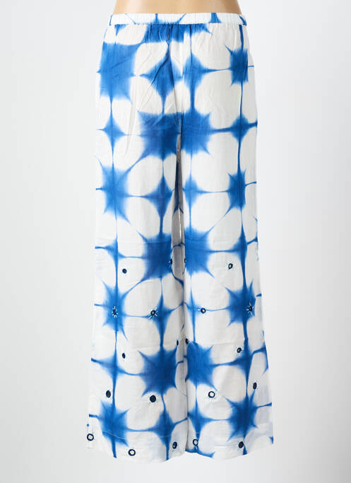 Pantalon large tissage popeline bleu V.DE.VINSTER femme