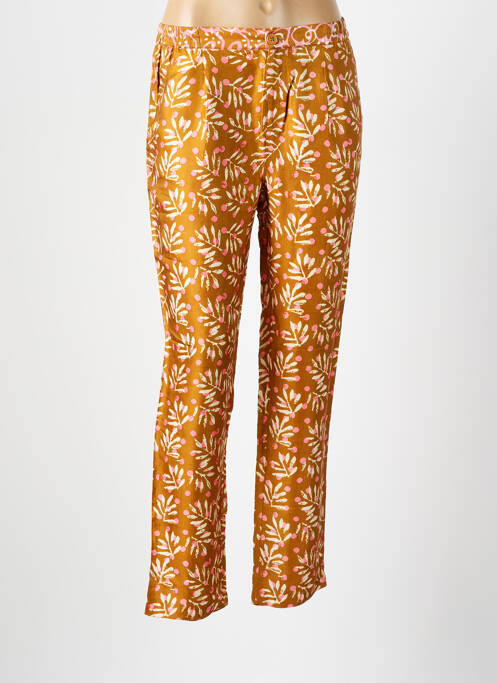 Pantalon droit taille à pinces taille normale jaune BELLA JONES femme