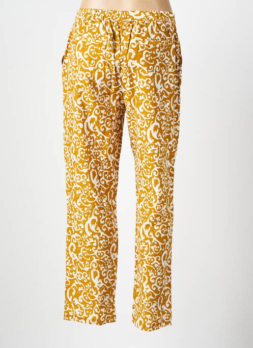 Pantalon droit tissage popeline taille haute jaune BELLA JONES femme