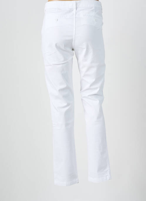 Pantalon chino fermeture zippée sous rabat boutonné taille normale blanc HARTFORD femme