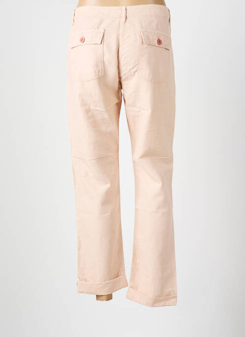 Pantalon droit tissage crêpe taille normale rose HARTFORD femme
