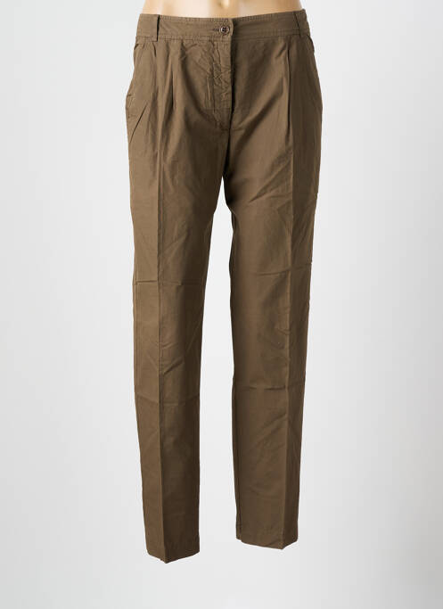 Pantalon chino tissage popeline taille normale marron HARTFORD femme