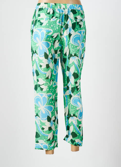 Pantalon 7/8 tissage popeline vert BELLA JONES femme