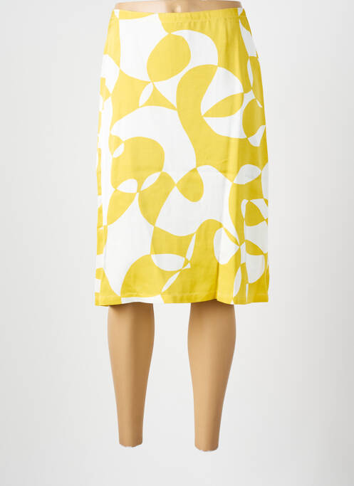 Jupe mi-longue coupe droite jaune BELLEROSE femme