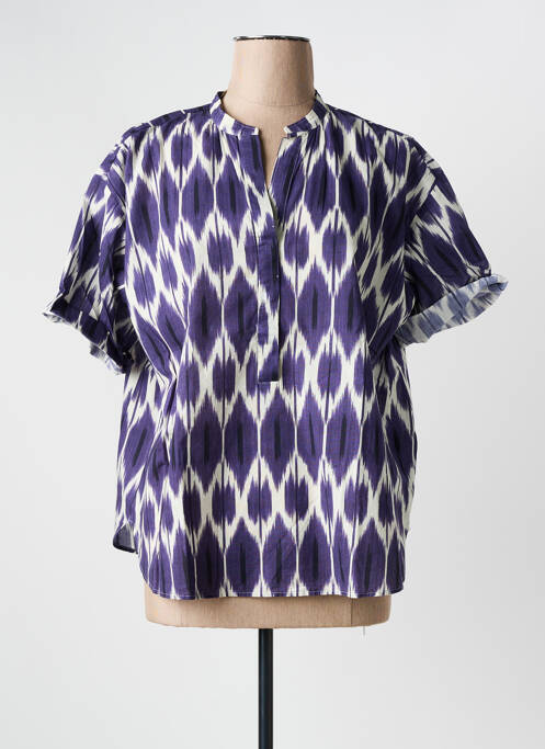 Blouse imprimé fantaisie manches courtes violet HARTFORD femme