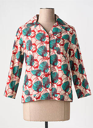 Veste casual col tailleur rouge LAURENCE DOLIGE femme