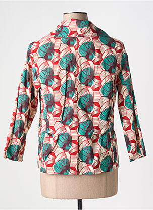 Veste casual col tailleur rouge LAURENCE DOLIGE femme