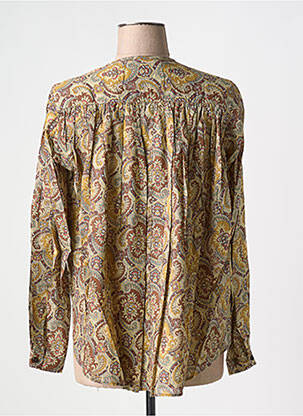 Blouse tissage popeline manches longues marron LAURENCE BRAS femme