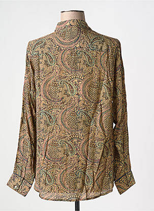 Chemisier tissage crêpe manches longues marron SWILDENS femme