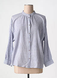 Chemisier tissage crêpe manches longues bleu HOD femme