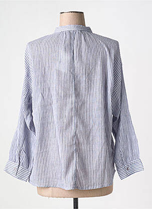 Chemisier tissage crêpe manches longues bleu HOD femme
