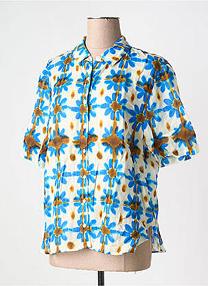 Chemisier manches courtes manches courtes bleu CHLOÉ STORA femme