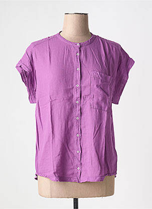 Chemisier coupe droite manches courtes violet HARTFORD femme