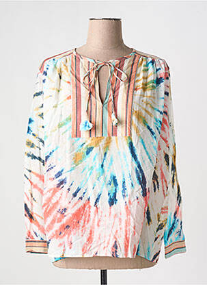 Blouse tissage popeline manches longues orange V.DE.VINSTER femme