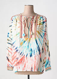 Blouse imprimé fantaisie manches longues orange V.DE.VINSTER femme