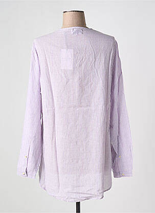 Blouse tissage popeline manches longues violet LAURENCE BRAS femme