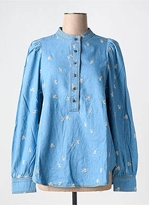 Blouse col rond manches longues bleu SECOND FEMALE femme