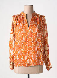 Blouse imprimé fantaisie manches longues orange BELLA JONES femme