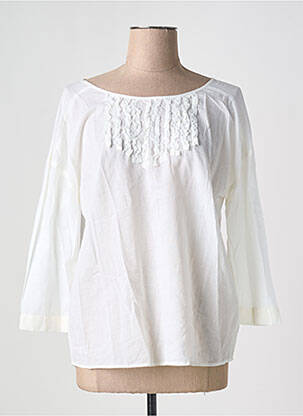 Blouse col rond manches longues blanc LEON & HARPER femme