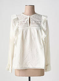 Blouse col rond manches longues blanc STELLA FOREST femme