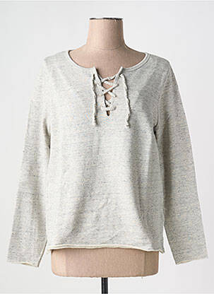Pull tissage chiné manches longues gris HARTFORD femme