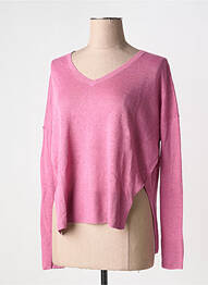 Pull coupe cintrée manches longues rose BELLA JONES femme