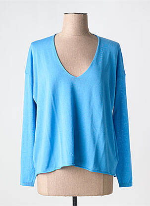Pull coupe droite manches longues bleu FLOOR femme