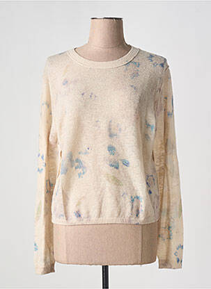 Pull col rond manches longues beige BELLEROSE femme