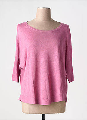 Pull coupe droite manches 3/4 rose BELLA JONES femme