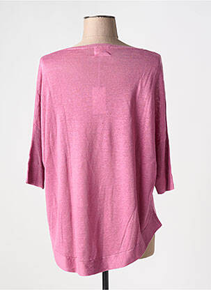 Pull coupe droite manches 3/4 rose BELLA JONES femme