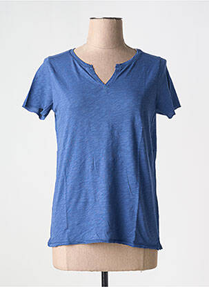T-shirt col v manches courtes bleu HARTFORD femme