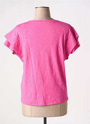 T-shirt col v manches courtes rose BA&SH femme