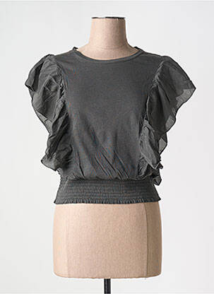 Top manches courtes manches courtes gris LEON & HARPER femme