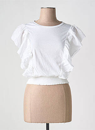 Top manches courtes manches courtes blanc LEON & HARPER femme