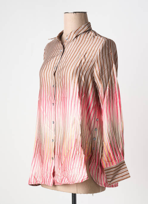 Chemisier coupe droite manches longues marron BELLA JONES femme